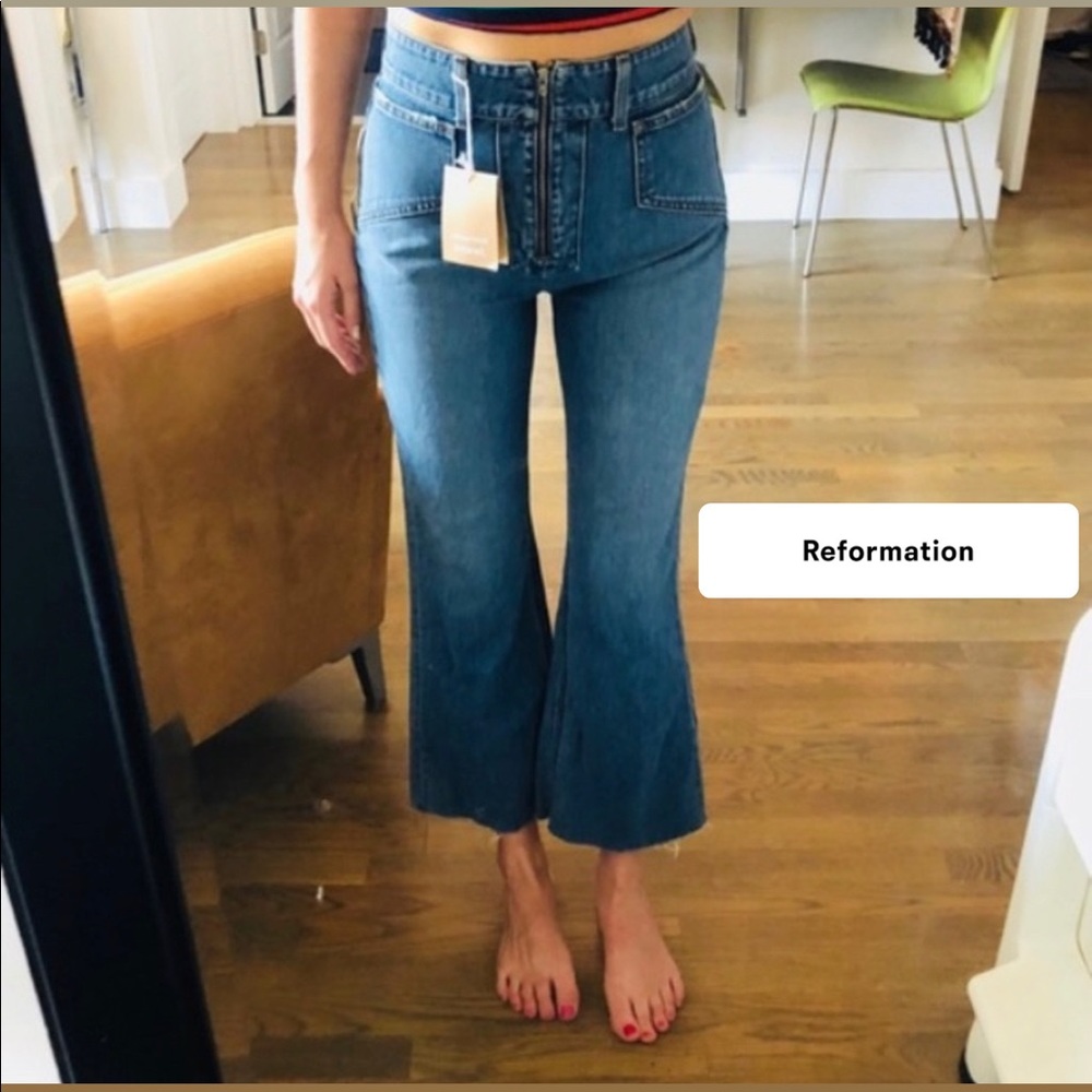 REFORMATION - Cher High Waisted Jeans Blue, 30